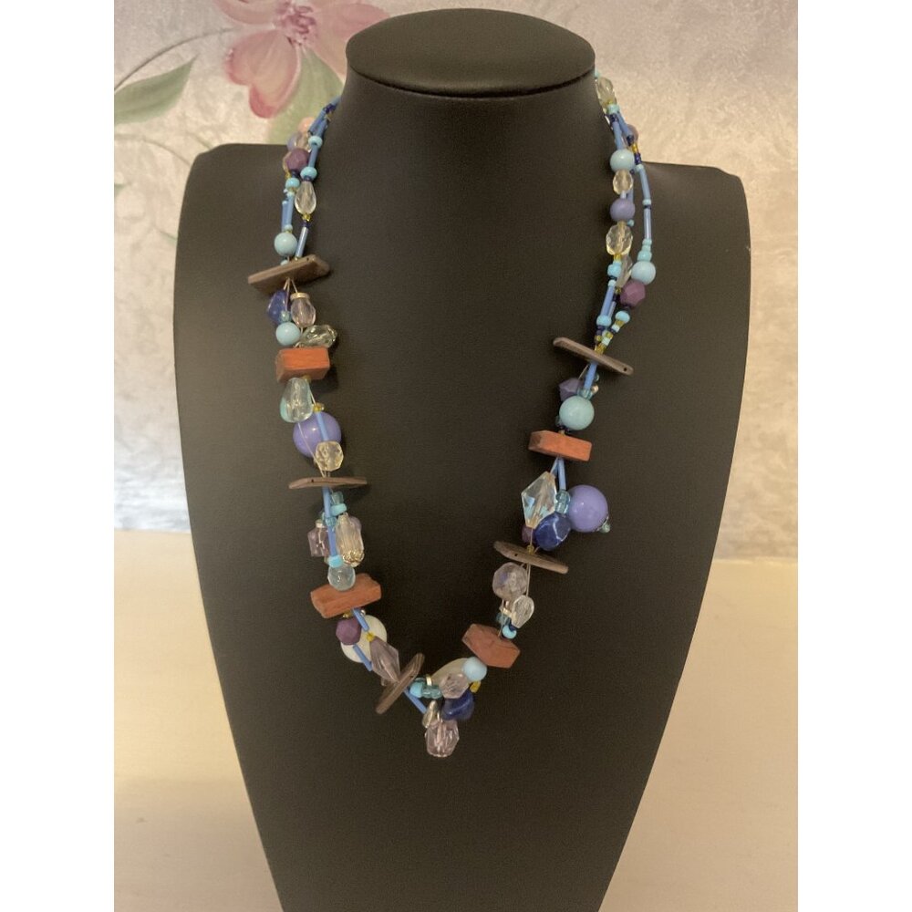 Colorful Multicolor Beaded Necklace With Adjustable Chain & Unique Geometric Bea
